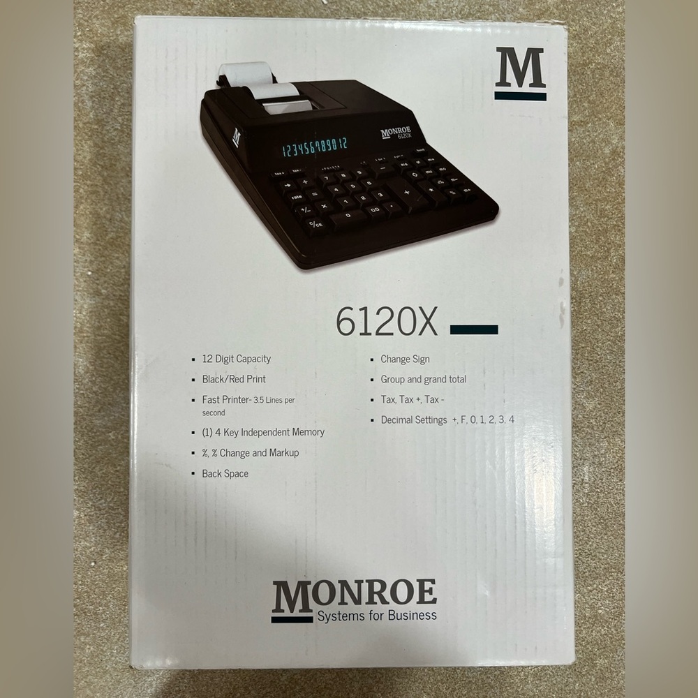 NEW Monroe 6120X Financial Office Business Calculator - Black